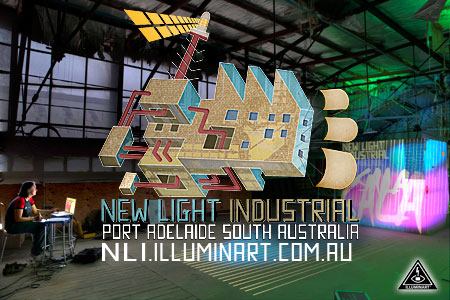New Light Industrial: illuminart + artists working with light and moving image in Port Adelaide South Australia, May-October 2013