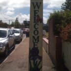 The 'Darker than Black' Crew do feel pretty welcome in Goolwa, and this stobie pole could be a contributing factor.