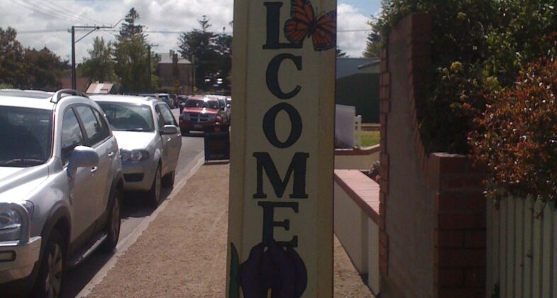 The 'Darker than Black' Crew do feel pretty welcome in Goolwa, and this stobie pole could be a contributing factor.