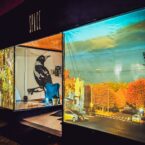 A sense of autumn springs to life with rear projected on a window for Bloomin' Birds Spring Festival in Coonabarabran