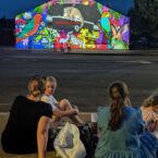 Beautiful colourful flowers and animals are displayed during the countdown to the main event.