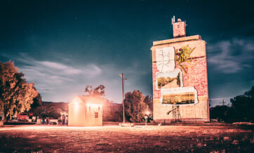 Quandong projected on to Quorn Silo Light Show