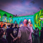 Animated doves and and other symbols for peace floated across the façade, carrying a message of hope, renewal, and peace to all who gathered.
