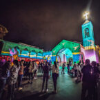 Audience gathering to witness “A Saint in the Neighbourhood” — a shared celebration of light, peace, and cultural connection.